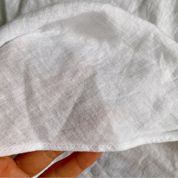 🐚 ZARA BOHO WHITE ASYMMETRICAL LINEN DRESS! - Picture 10 of 16